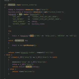 Shopify App - Access function